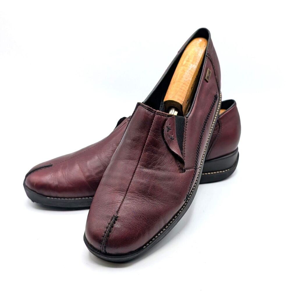 Rieker Doro Antistress Dark Red Leather Loafers Women's Size EU 42 / US 11.5